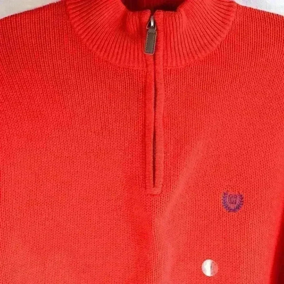 NWT Chaps Size M Red 100% Cotton 1/4 zip mock neck sweater - Picture 14 of 14
